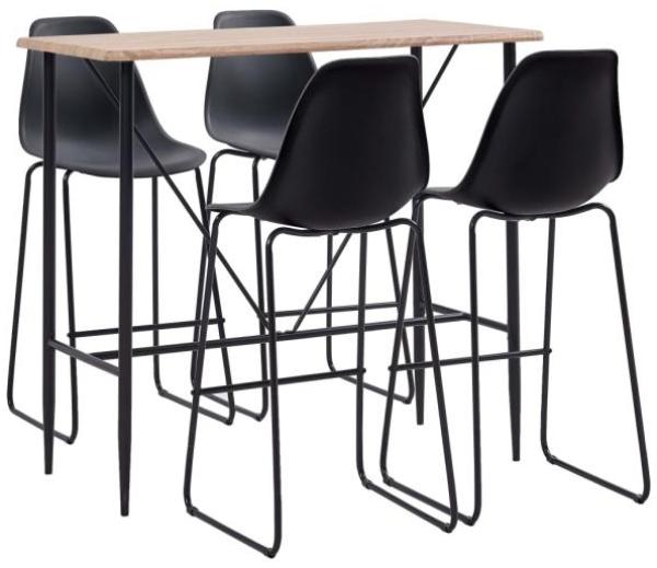 vidaXL 5-tlg. Bar-Set Kunststoff Schwarz 279897