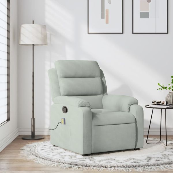 vidaXL Massage-Relaxsessel, hellgrauer Samt 3206172