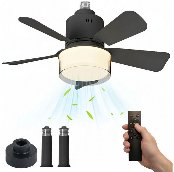 VIVIHEYDAY LED Deckenleuchte Moderner Deckenventilator mit Licht: Kleine Ventilatoren für, Schlafzimmer - Dimmbare Deckenventilatoren mit Fernbedienung & APP, 5 Flügel 4 Geschwindigkeiten Timer