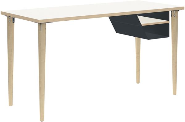 Poise Desking, 4 Füße aus Eiche, Ablagefach anthrazitgrau, Maße: H 740 x B 1000 xT 600 mm Bild 2