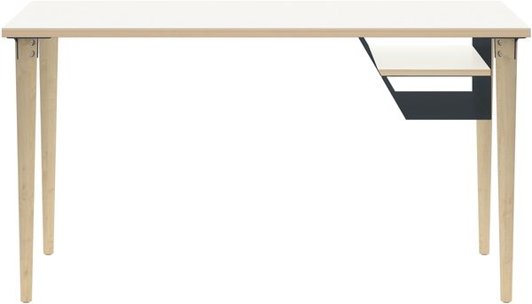 Poise Desking, 4 Füße aus Eiche, Ablagefach anthrazitgrau, Maße: H 740 x B 1000 xT 600 mm