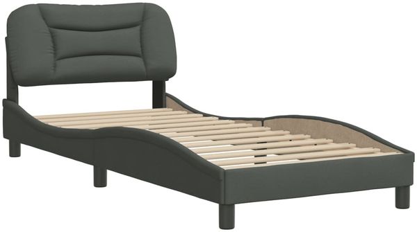 vidaXL Bettgestell ohne Matratze "Hvar" Dunkelgrau 90x190 cm Stoff 3207738 Bild 3