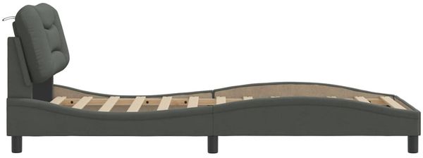 vidaXL Bettgestell ohne Matratze "Hvar" Dunkelgrau 90x190 cm Stoff 3207738 Bild 5