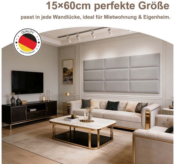 Mejale Wandpolster Wandkissen Wandmontiertes 3D gepolsterte für Schlafzimmer 30x60cm, (4 St)
