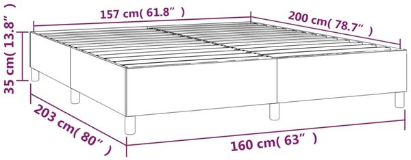 Boxspringbett Dunkelbraun 160x200 cm Stoff [3120972] Bild 9