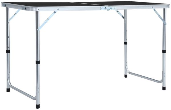 vidaXL Campingtisch Klappbar Grau Aluminium 120x60 cm 48173
