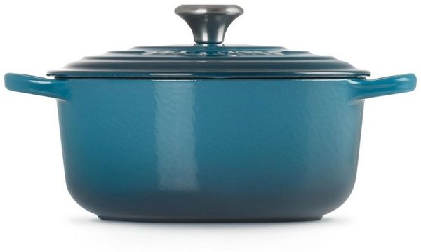 Le Creuset Signature Gusseisen-Bräter mit Deckel, Für alle Herdarten und Induktion geeignet, Rund, Deep Teal, 20,0 cm, 2.4 Bild 3
