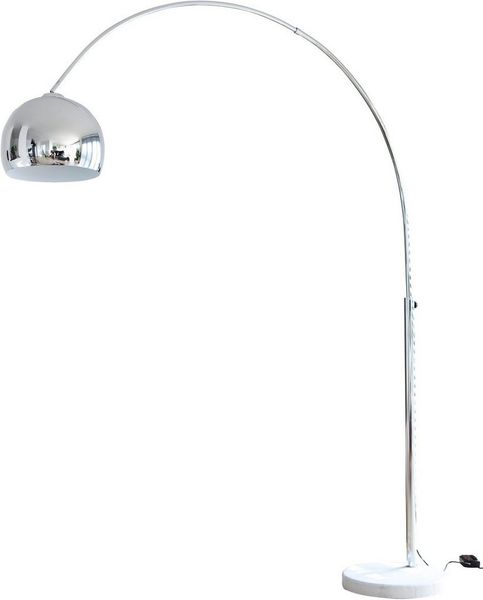 Bogenlampe Marmor und Metall Chrom