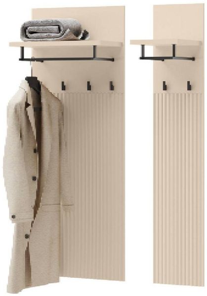 yourhouse24 Kleiderhaken Garderobenpaneel TREND TG-06 mit Ablage, Sandbeige