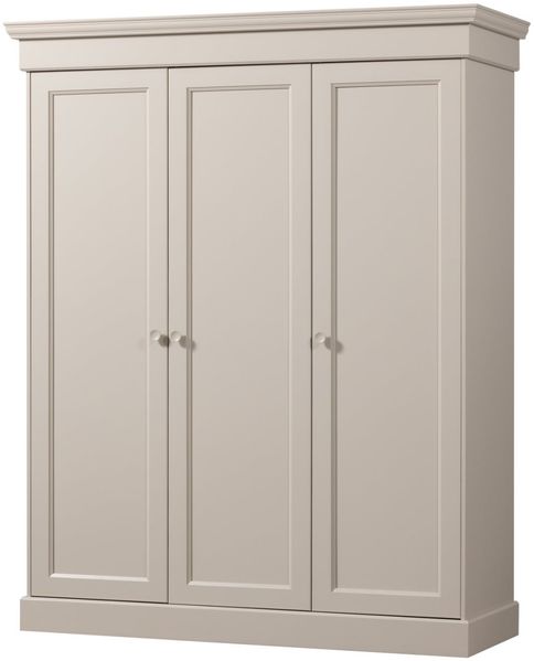 Kleiderschrank Olivia aus Kiefernholz, modern im Landhausstil, hellgrau Dust, FSC-zertifiziert