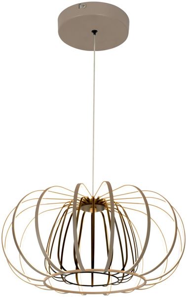 WOFI Leuchten 'MIXED' Hängeleuchte, Metall sand, 58 x 32 x 58 cm, dimmbar mit 3-Stufen-Dimmer