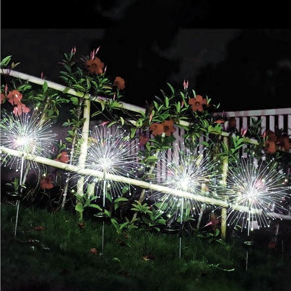 Salcar LED Solarleuchte LED Solarleuchte Solarlampe Feuerwerk Gartenleuchte Weihnachtsdeko, 8 Modi Solarleuchten für Garten Außen LED Feuerwerk Licht mit Erdspieß