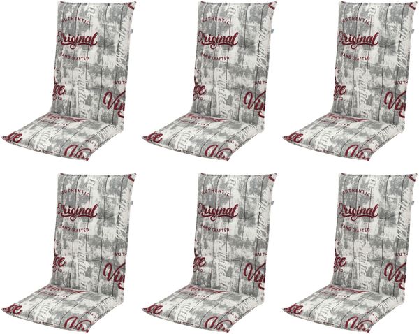 Doppler 6x 2901 Hochlehner Gartenstuhl Auflagen 120x50x7cm grau