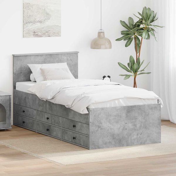 vidaXL Tagesbett Beton Grau und Schwarz 70 x 190 cm Holzwerkstoff 3408539