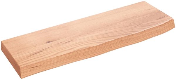 Wandregal, Hängeregal Hellbraun 60x20x4 cm Massivholz Eiche Behandelt de6111