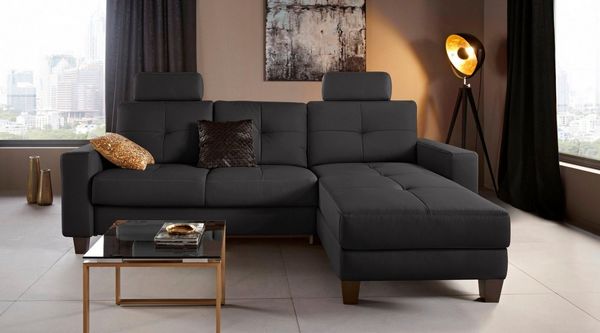 Places of Style Ecksofa Varese L-Form, Recamiere wahlweise mit elektrischer Relaxfunktion, 2-Sitzer-Element