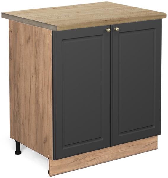 Spülenunterschrank Fame-Line Anthrazit-Gold 80 cm , AP Eiche Vicco