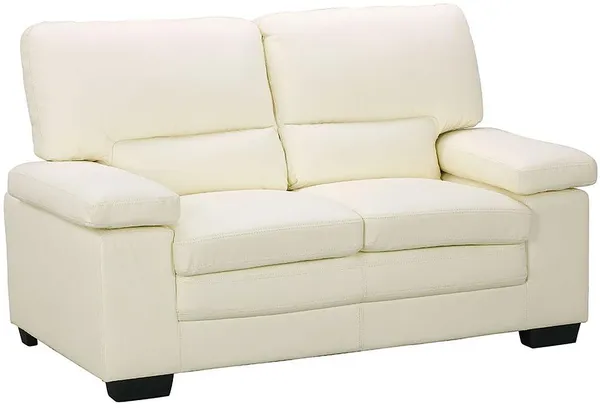 Vente-unique - MIMAS Sofa Leder Weiß - B 89 cm x H 97 cm x L 162 cm