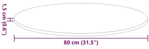vidaXL Tischplatte Grau Sonoma Ø 80 x 1,5 cm Holzwerkstoff 880427 Bild 9