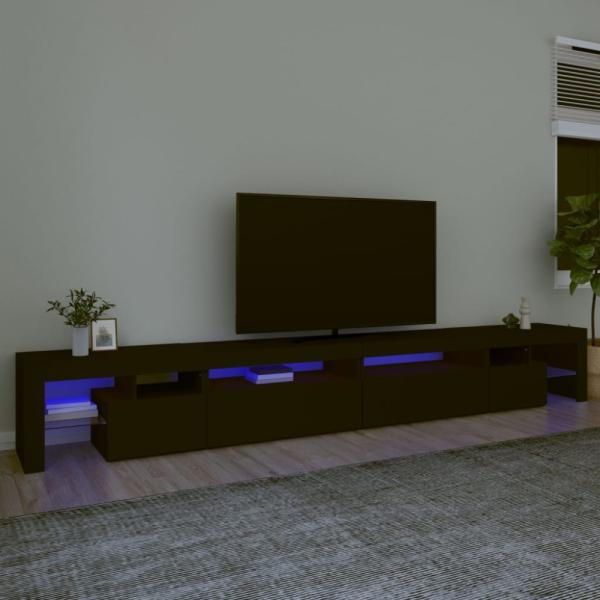 vidaXL TV-Schrank mit LED-Leuchten Schwarz 290x36,5x40 cm 3152803