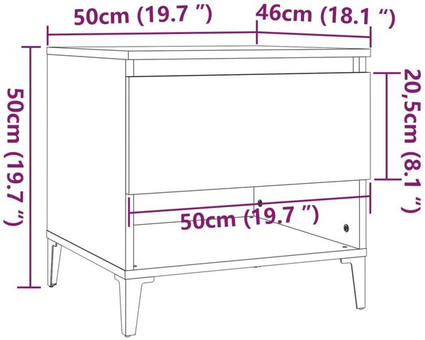 vidaXL Beistelltisch Weiß 50x46x50 cm Holzwerkstoff 819548 Bild 10
