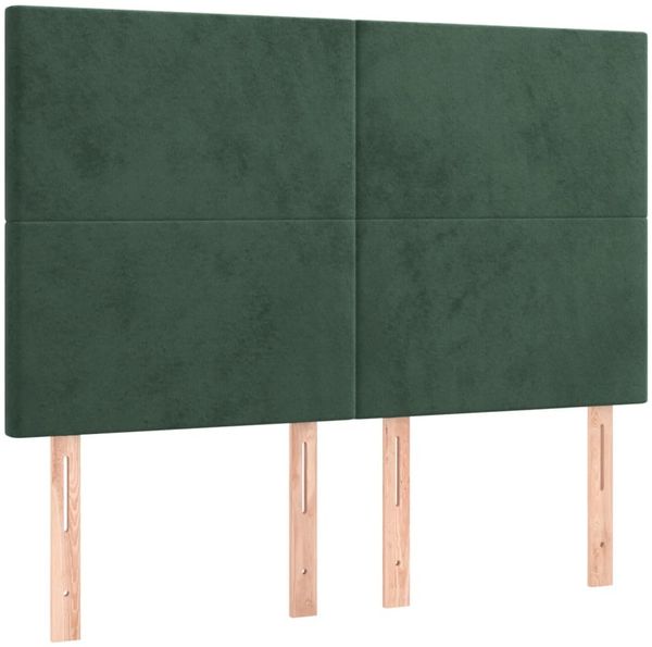 Bettgestell mit Kopfteil Samt Dunkelgrün 140x200 cm, Härtegrad: H2 [3125638] Bild 9
