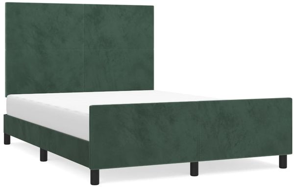 Bettgestell mit Kopfteil Samt Dunkelgrün 140x200 cm, Härtegrad: H2 [3125638] Bild 2
