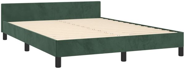 Bettgestell mit Kopfteil Samt Dunkelgrün 140x200 cm, Härtegrad: H2 [3125638] Bild 5