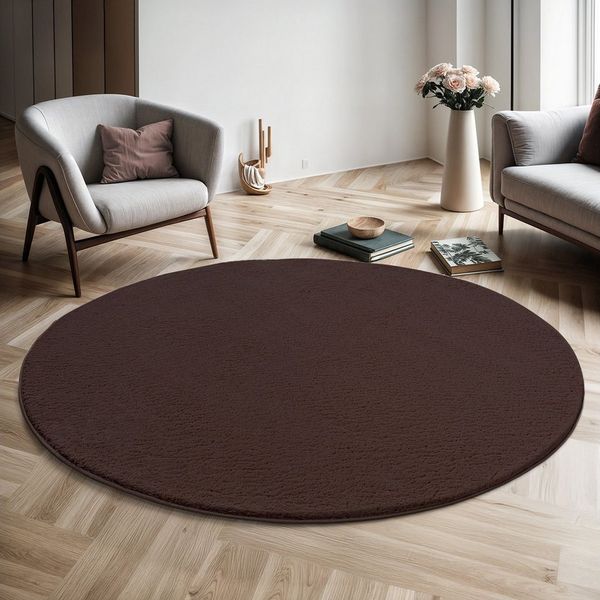 the carpet Teppich Relax round, rund, Höhe: 16 mm, waschbarer Wohnzimmer Teppich modern rutschfest