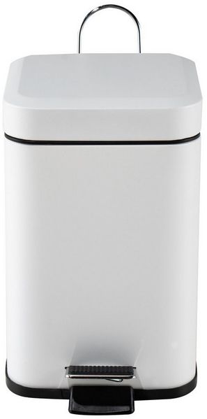 HTI-Living Kosmetikeimer Treteimer eckig Jannik 3 Liter Weiß, Mülleimer Kosmetikeimer mit Soft-Close-Deckel