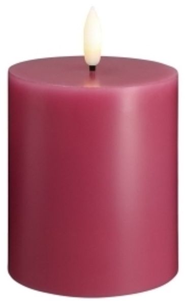 Moods & More LED-Blockkerze in Vintage Rose – Ø 7 4 cm x H 10 cm
