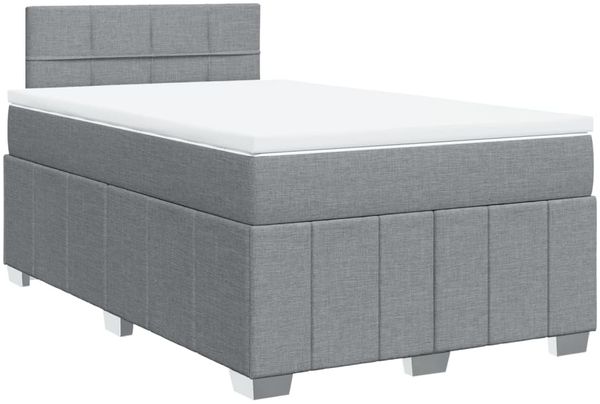 vidaXL Boxspringbett mit Matratze Hellgrau 120x200 cm Stoff 3289335 Bild 3
