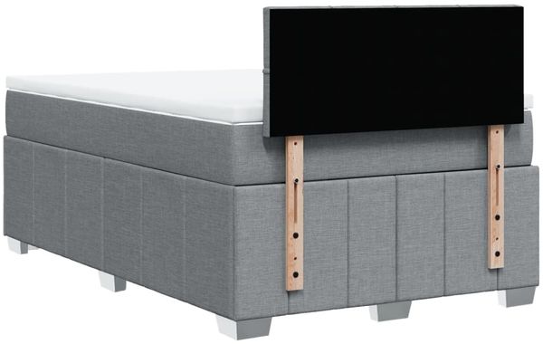 vidaXL Boxspringbett mit Matratze Hellgrau 120x200 cm Stoff 3289335 Bild 8