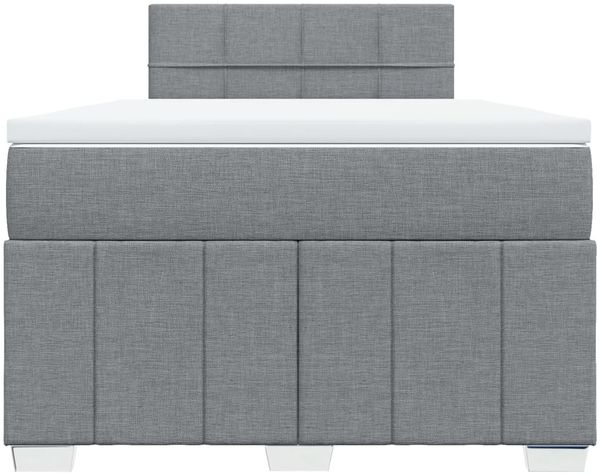 vidaXL Boxspringbett mit Matratze Hellgrau 120x200 cm Stoff 3289335 Bild 6