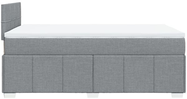 vidaXL Boxspringbett mit Matratze Hellgrau 120x200 cm Stoff 3289335 Bild 7