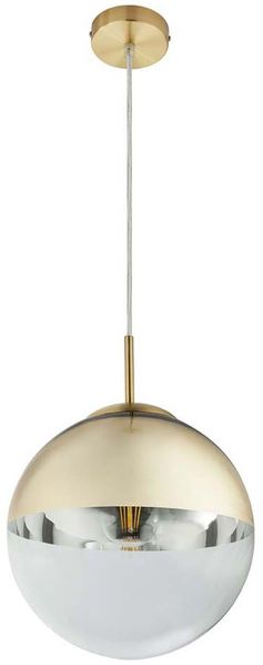 LED Pendellampe, Glaskugel, gold transparent, 25 cm, VARUS