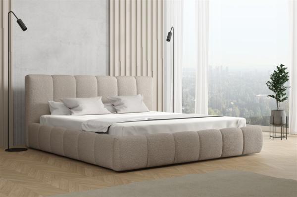 Polsterbett Doppelbett GIULIA 160x200cm Stoff Freya Cappuccino