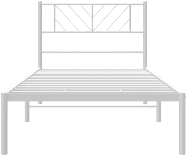 vidaXL Bettgestell mit Kopfteil Metall Weiß 90x190 cm 372220 Bild 4