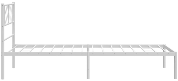 vidaXL Bettgestell mit Kopfteil Metall Weiß 90x190 cm 372220 Bild 5