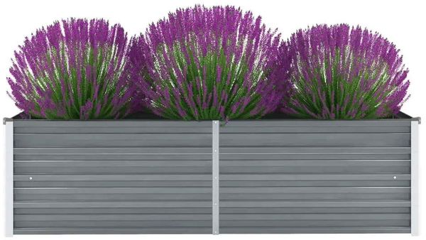 vidaXL Garten-Hochbeet Verzinkter Stahl 160x40x45 cm Grau 44850