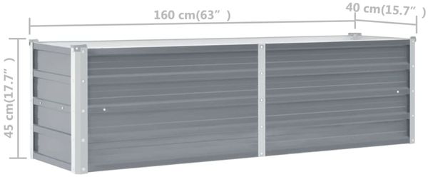 vidaXL Garten-Hochbeet Verzinkter Stahl 160x40x45 cm Grau 44850 Bild 7