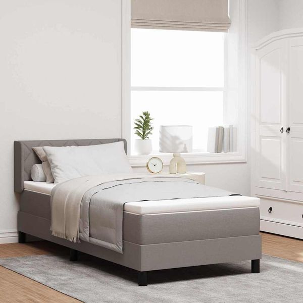 vidaXL Boxspringbett mit Kopfteil Taupe 200 x 100 cm Stoff 3341157