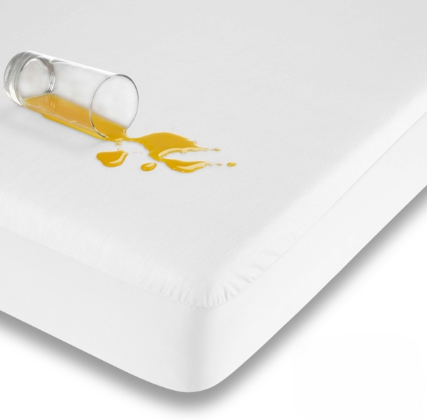 Traumhaft gut schlafen – Wasserundurchlässiges Spannbettlaken für Kinder und Erwachsene, Farbe: Weiß, Größe: 80 cm x 160-170 cm