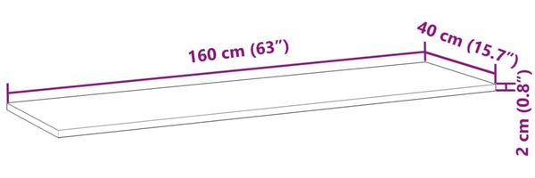 vidaXL Tischplatte 160x40x2 cm Rechteckig Massivholz Akazie 4008749 Bild 9