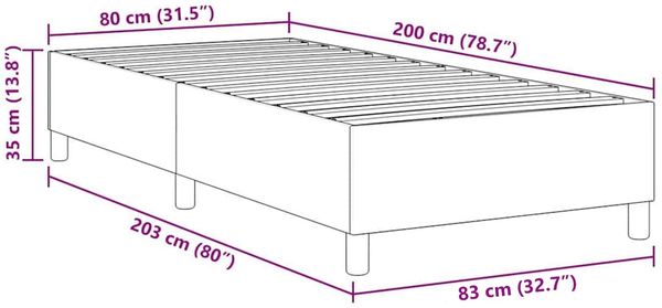 vidaXL Plattformbettgestell Hellgrau 80 x 200 cm Cordstoff 3337377 Bild 10