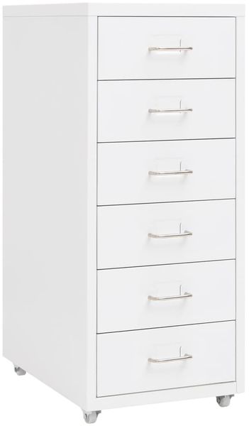 vidaXL Aktenschrank mit Rollen Weiß 28 x 41 x 69 cm Metall [335916]