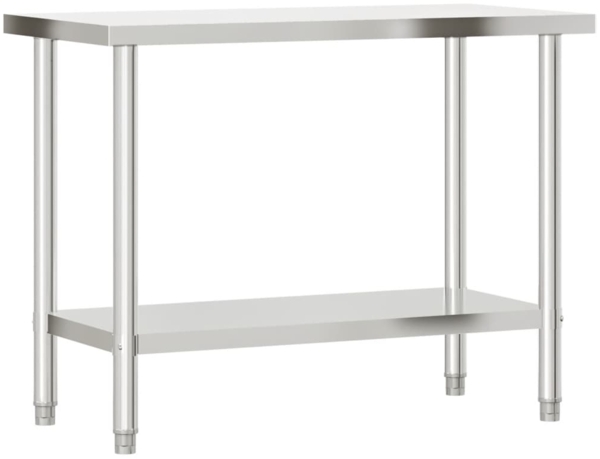 vidaXL Küchen-Arbeitstisch 110x55x85 cm Edelstahl 376455