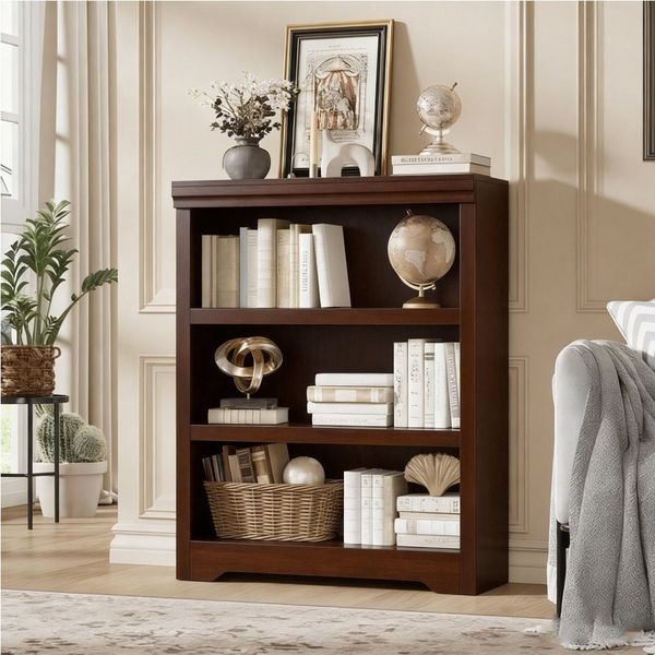 GarveeMore Bücherregal 100cm Bücherregal 3 Etagen offenes Bücherregal verstellbar