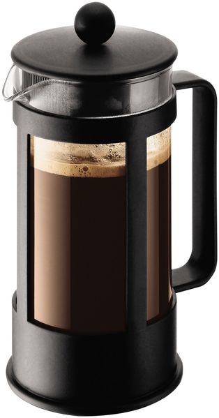 Bodum Kenya Kaffeebereiter - 350ml / 3 Tassen - Manuelle French Press aus Borosilikatglas und Edelstahl - Spülmaschinenfest - Made in Portugal