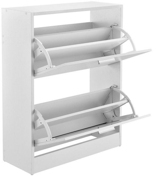 en. casa Schuhschrank »Wavre« Schuhkipper mit 2 Klappen 62x24x81cm weiß